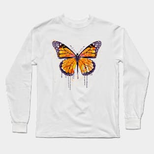 Monarch Butterfly watercolor Long Sleeve T-Shirt